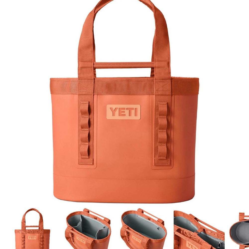 Yeti Orange Travel Bag with Sturdy Handles and Water-Resistant Design
